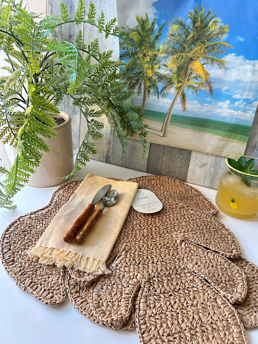 🌴Tropical Natural Woven Leaf Placemat - Threshold | Target | Set of Two
